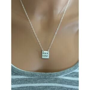 Sterling Silver Medical Chart Necklace, Silver Medical Chart Charm Necklace